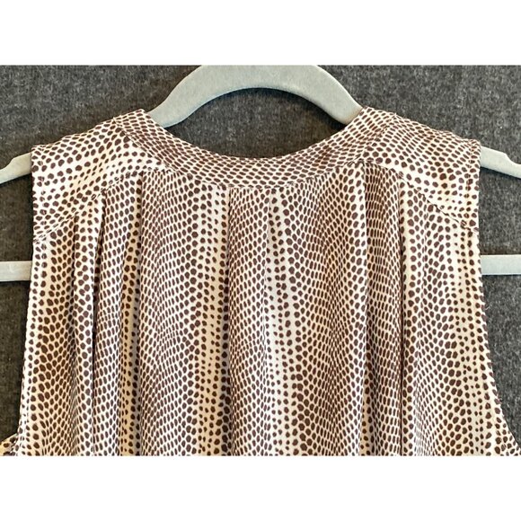 APT 9 Top Sleeveless Tank Top Brown Beige Button Front Pleated Women S - Picture 10 of 10